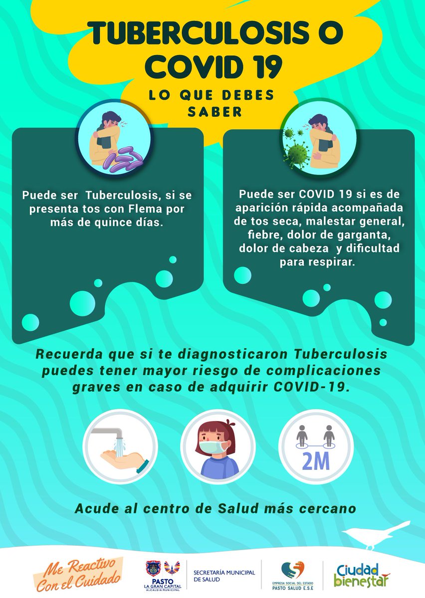 CUIDADBIENESTAR's tweet photo. Diferencia el covid 19 de la tuberculosis. https://t.co/JRVCXEKOSj