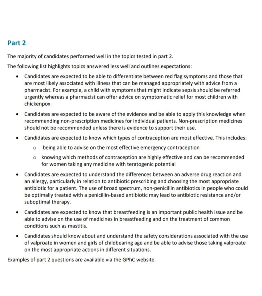Babir1981's tweet photo. Feedback from the @gphc registration assessment in July.

Very important to read if you were unsuccessful and also for trainee pharmacists sitting the Summer 2022 assessment https://t.co/pYEDBd6Eep