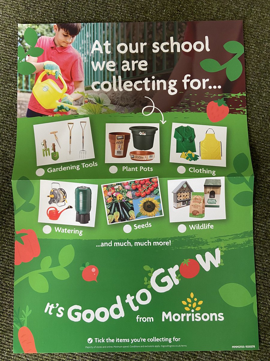 MissGraham_DP's tweet photo. We are collecting Morrisons vouchers for gardening equipment @DrakiesPS See photos for how you can help 😀 Thank you 👍 #itsgoodtogrow #gardeningequipment #outdoorlearning https://t.co/x421jO9xTT