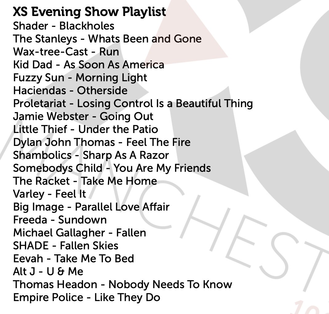 Mr_Jimbob's tweet image. New stuff! New stuff! New stuff!

Here's next weeks #XSEveningShow's selection of awesome new tunes that are getting a spin.

Including new additions for @alt_J @eevahmusic @thomasheadon @theempirepolice and a WORLD EXCLUSIVE first play for @SHADE's new'un!