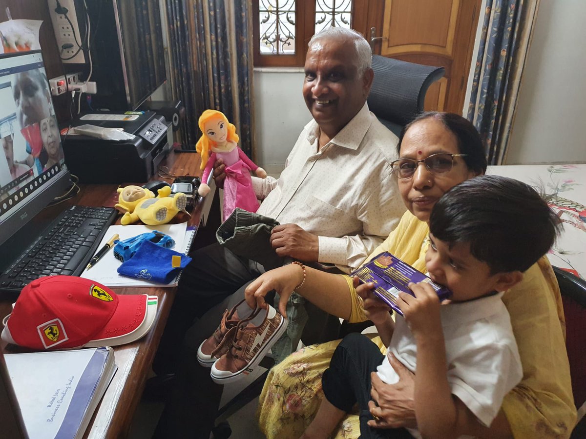 's tweet image. "Some people make a difference just by being in life to care." Living and enjoying wid u lyk new surprises evrydy.🥰#deargrandparents
#Fungameswidgrandparents
#FunandFrolic #RelivingChildhood
#Gratitude @ashokkp
@y_sanjay @ShandilyaPooja
@AhlconIntl @SDGsForChildren @RiseUp4SDGs