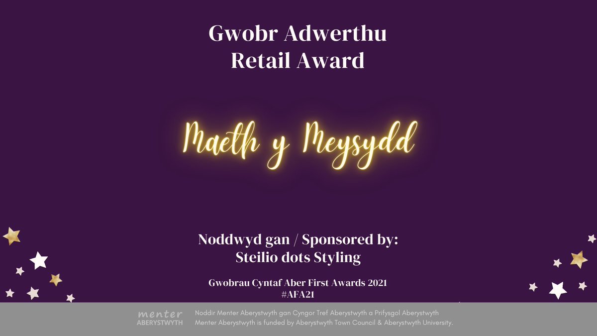Llongyfarchiadau i Maeth y Meysydd am ennill y wobr Adwerthu! Congratulations to Maeth y Meysydd for winning the Retail Award! #AFA2021 #Aberystwyth