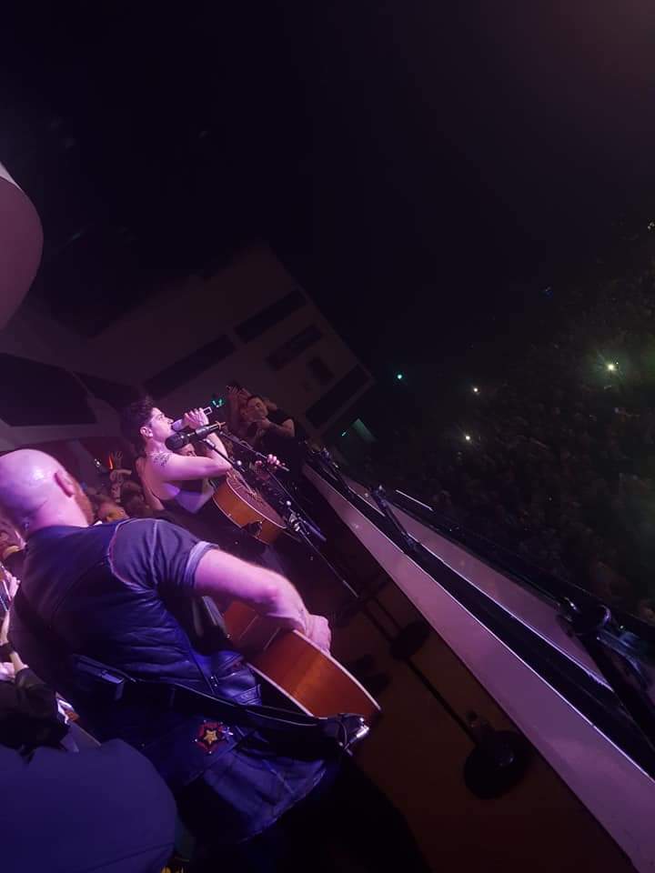 LibbyFisher20's tweet photo. My favourite #talesofthescript memory has to be during last year's concert 11th March 2020 in Cardiff when the band came and stood metres away from me and sang a few songs and I was given Danny's guitar pick. BEST MEMORY EVER!! @thescript https://t.co/8259ZlUbKt