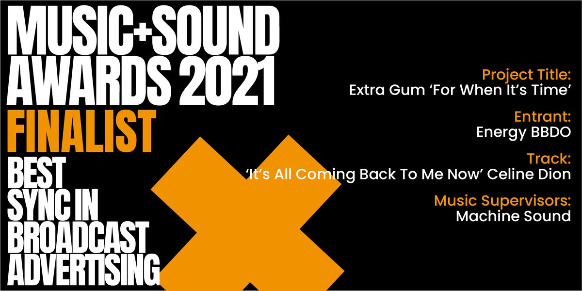 #MASAwards Finalist (6/7): <a href="/energybbdo/">Energy BBDO</a> and their Extra Gum 'For When It's Time' spot! <a href="/machinesound_co/">Machine Sound</a> 👏