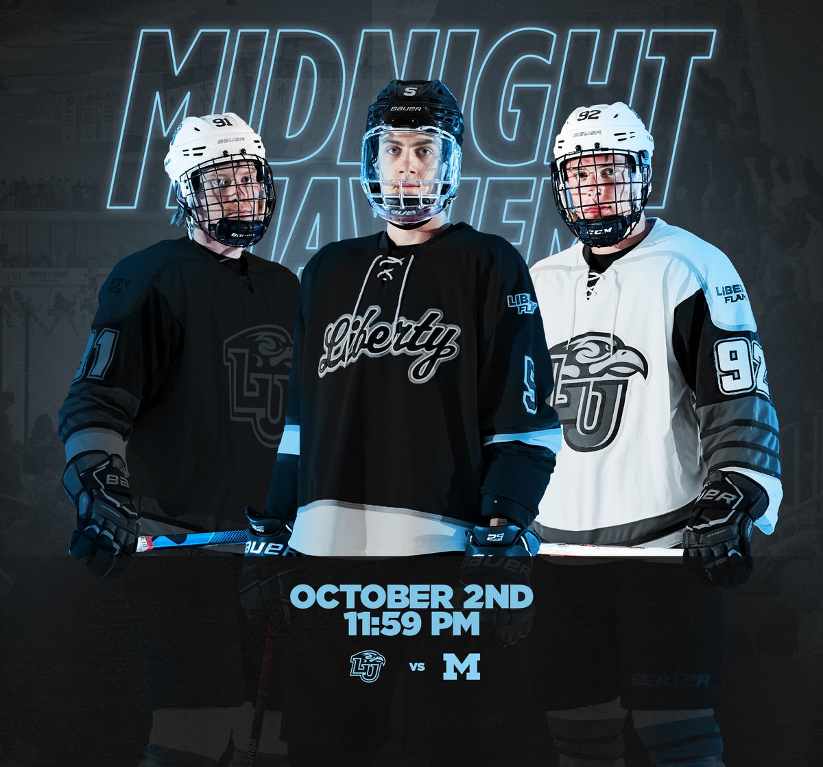 LibertyHockey's tweet image. See you at midnight Flames fans! #RockTheRink