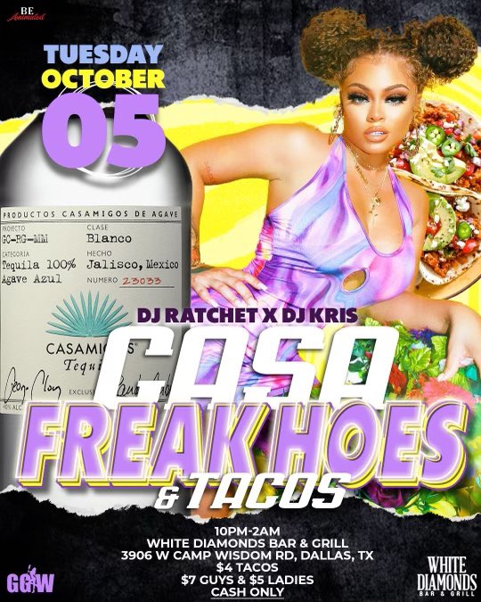 IttyBittyHoney1's tweet photo. Ouuu itโs lit #ggwpromo got the play on #Tuesdaynightlife at #whitediamonds214 #tacotuesday ๐ #tacos #casamigos ๐ https://t.co/crw63kkvyD