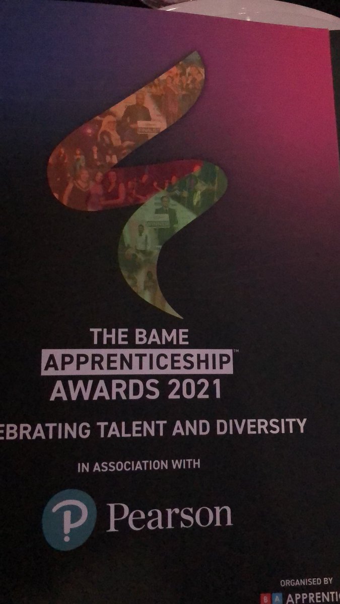 Great evening - being entertained at #BameAppAwards representing @TraffordCollege guest for@Mindful_edu_uk