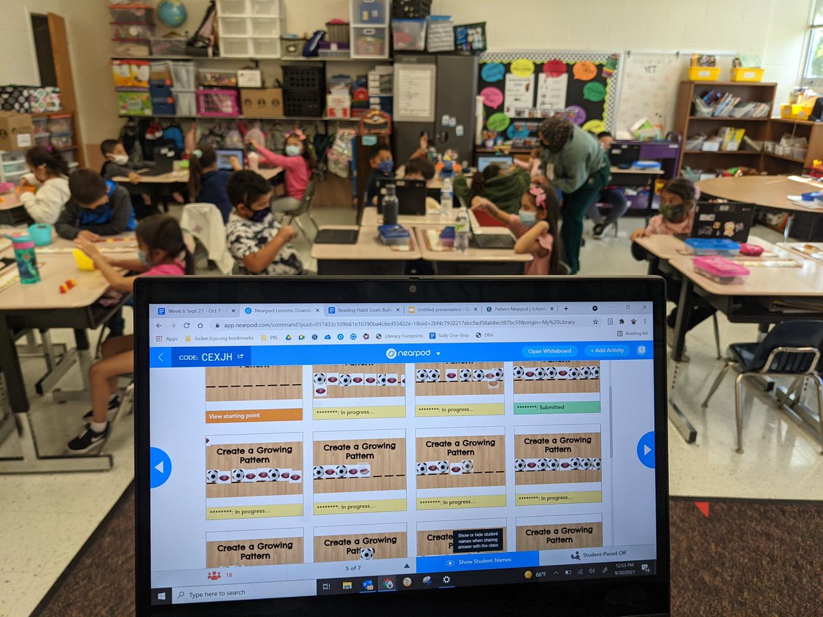 Mackauer1st's tweet photo. I fell in love with nearpod last year and still love the opportunity to use it in person.  The drag and drop feature added this year is a huge enhancement and our first Time to Climb was a hit! @SullyES_LCPS https://t.co/MFLlpQFApd