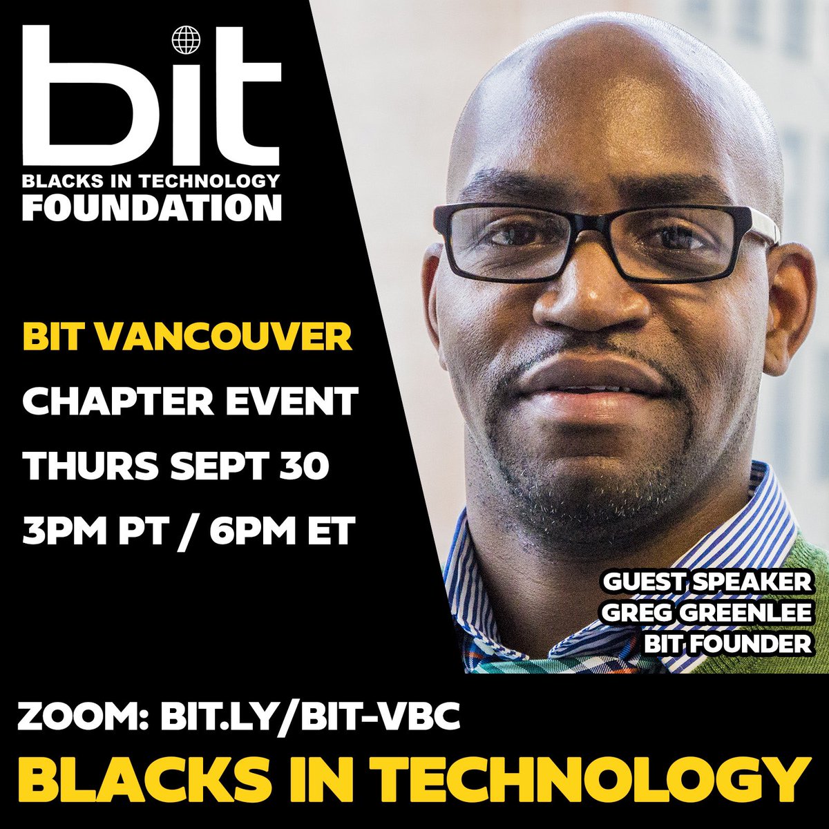 NjeriWatkins's tweet photo. 💻🎉Join us today on zoom for our Blacks Technology Vancouver Chapter Meeting! Our special guest is Blacks In Technology Founder, Greg Greenlee 🔥🔥🔥@blkintechnology @BlacksInTechNYC  @vantechjournal @Startup_YVR @wearebctech @innovate_bc @ubcentrepreneur @UBCBSU https://t.co/CbdfalC47I