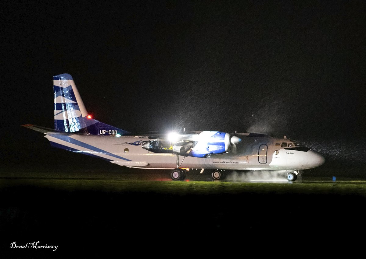 birrlad's tweet photo. Vulkan Air @AntonovCompany An-26B UR-CQD on departure @ShannonAirport last night getting a good wash in the rain last as did I!!!
#avgeek #aviation #antonov #an26 #vulkanair #rain #NightPhotography #irishweather #shannonairport #realaircraft #airline #airfreight #airtravel https://t.co/CoM4I61Lz7