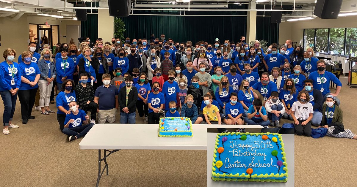 center_nj's tweet photo. Happy Birthday to The Center School!! (Sept. 1971) Today students and staff celebrated our 50th Anniversary with a birthday cake. Everyone sang Happy Birthday, posed for pictures, and of course ate cake. https://t.co/c7OhF84MZ7