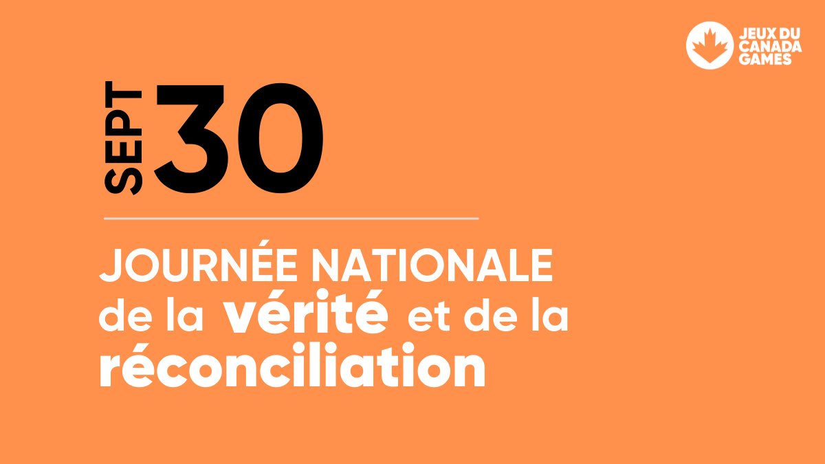 CanadaGames's tweet photo. Aujourd’hui, prenant acte de la Journée nationale de la vérité et de la réconciliation, nous réfléchissons à l’héritage des pensionnats et honorons les survivants Inuits, Métis et des Premières Nations, leurs familles et les enfants qui ne sont jamais rentrés chez eux. https://t.co/ez5tZK5hEE