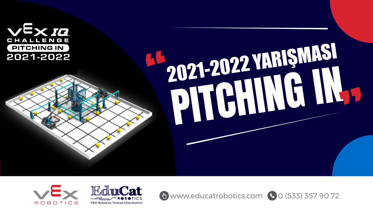 EducatRobotics's tweet photo. VEX IQ 2021-2022 “Pitching In” temalı ortaokul turnuvaları başlıyor!

https://t.co/r3MqYcwFBS

#VEXRobotics #Robotik #Kodlama #STEM #educatrobotics #VEXIQ #Robotikkodlama https://t.co/m25siMiRcp