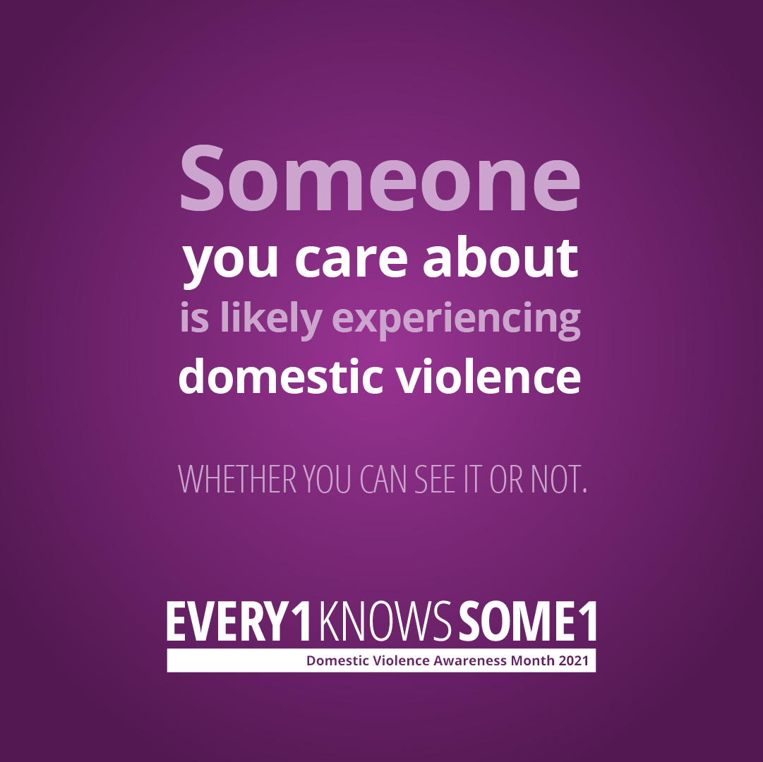 1 in 4 women and 1 in 7 men experience severe physical violence from an intimate partner in their lifetime. Nearly half of men and women experience emotional/psychological abuse from an intimate partner. Abuse is a lot closer to home than you may realize. #Every1KnowsSome1 #DVAM