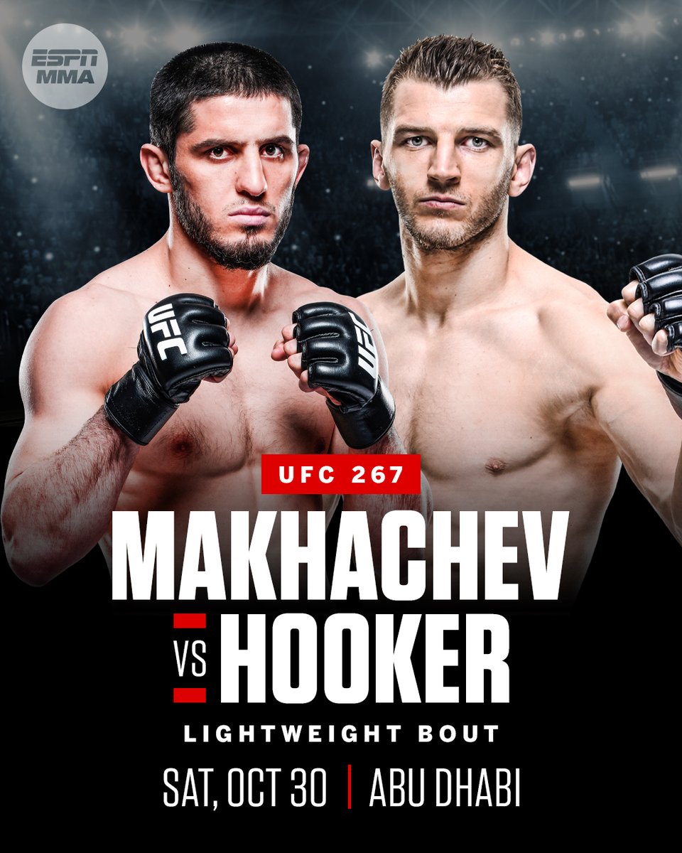ESPN MMA on Twitter: "Less than one week after his UFC 266 win, Dan Hooker has agreed to face Islam Makhachev at UFC 267 on Oct. 30, Dana White told @bokamotoESPN. Hooker