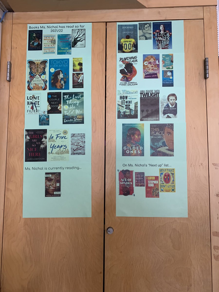 I posted my 2021/22 novel readings, what I am currently reading and want to read next in my classroom! Some 3U students asked me about some of these titles and are excited to check them out! #fortheloveofreading