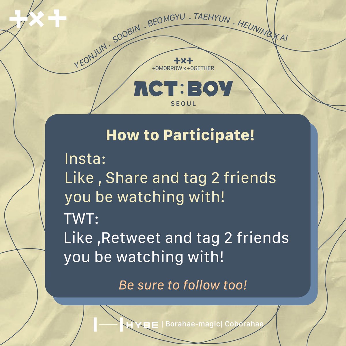 CoBorahae's tweet photo. MOAs! Are ya excited for #ACT_BOY Well I will be giving away TIX To TXT 1st solo concert! With Multi view! 

Hosting this concert as our boys has work hard for it and With uncertain times ahead I would like to bring some joy and happiness to MOAs!

All the info 🔽🔽🔽 GOOD LUCK https://t.co/xer3b9SI85