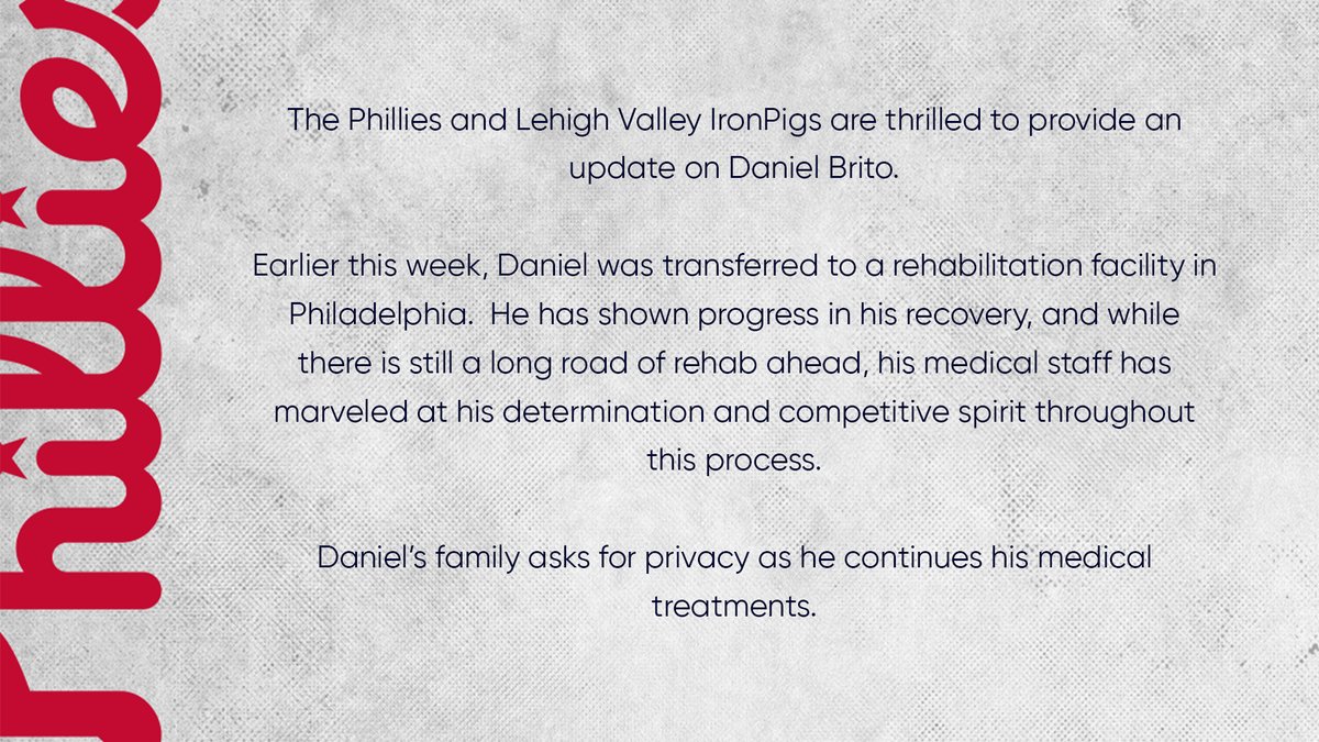 Statement from the Phillies and <a href="/IronPigs/">Lehigh Valley IronPigs</a> on Daniel Brito: