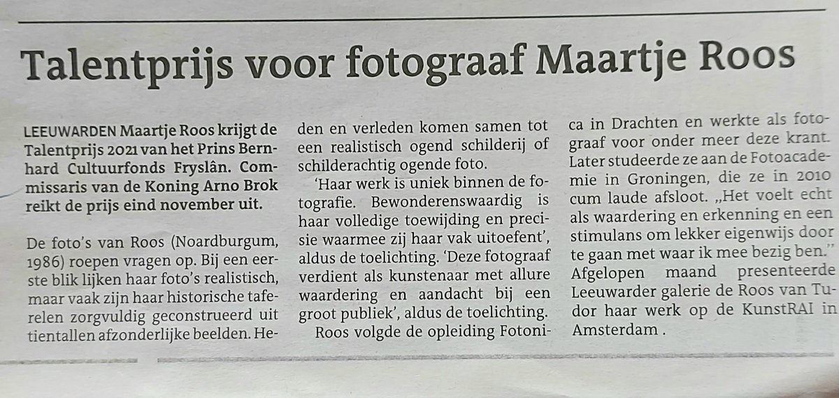 Geweldig trots op Maartje Roos