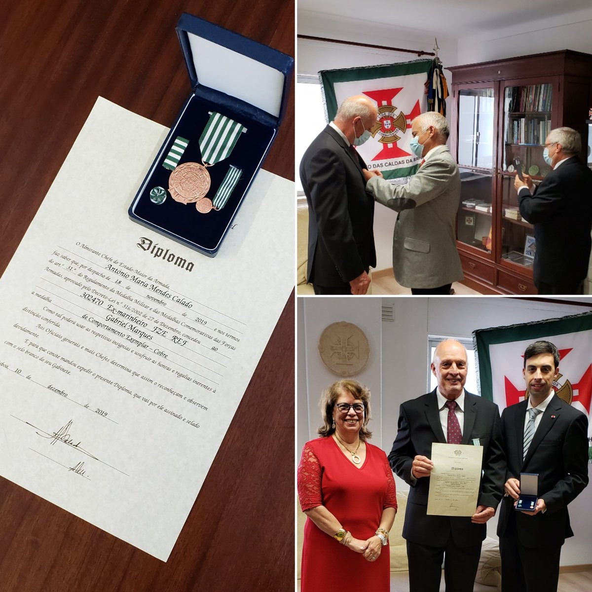 RealGabeMarques's tweet photo. One more honor for Dad (78/70 MAR FZE REF), decorated with a good discipline medal for service in the #Portuguese #Fuzileiros #MARSOC by @MarinhaPT #Chief #Admiral Antonio Calado, presented by Lt. Col. Emanuel Sebastiao, President of @ligacomb Nucleo das #CaldasdaRainha. https://t.co/HUfFNl3OBO
