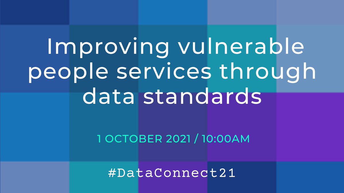 DataConnect23's tweet photo. 📣Starting in one hour!📣
Services for vulnerable people need the right information as quickly and efficiently as possible. They don't always get it. Hear how data standards might help #DataConnect21
https://t.co/ilWG5POwdO https://t.co/8npT5nDShI