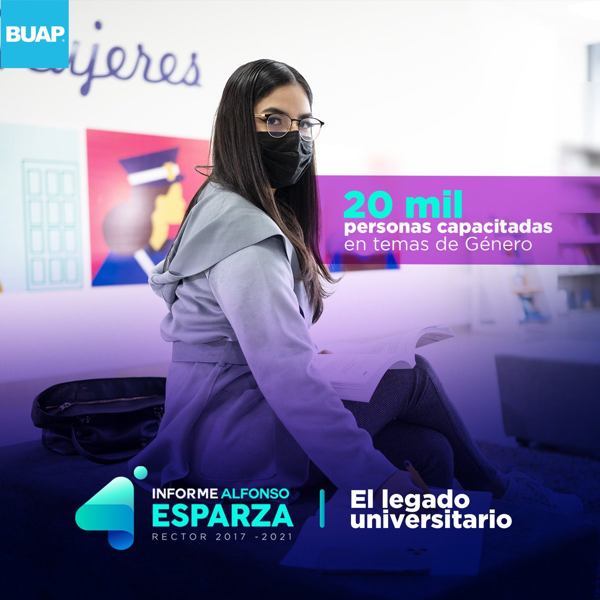 alfonsoesparzao's tweet photo. Con diversas acciones y estrategias, todos los días colaboramos para garantizar la igualdad entre la comunidad BUAP, construyendo entornos libres de violencia y de discriminación.
#ElLegadoUniversitario
Alfonso Esparza
4to. Informe https://t.co/l7bkZbrPys