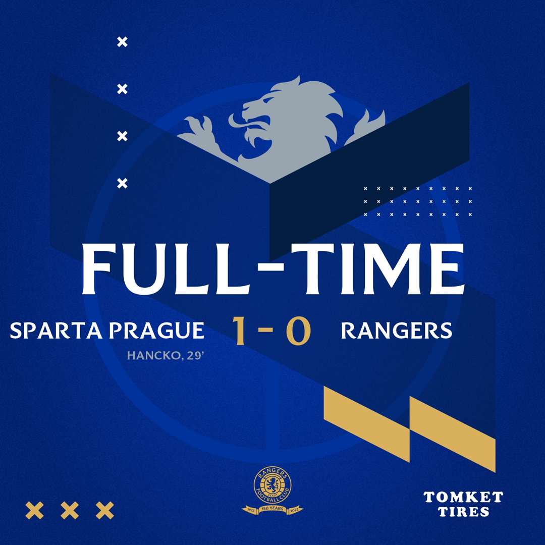 FULL-TIME: Sparta Prague 1-0 Rangers

#UEL