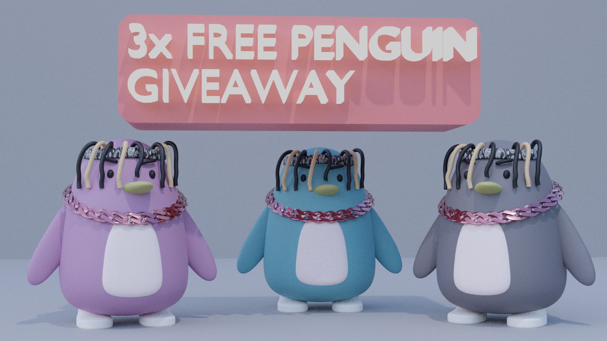 DrippyPenguins's tweet photo. Hi, I feel like we owe you 1 more giveaway. We are giving away 3x FREE Drippy Penguins. 🐧
 To enter all you have to:
- Retweet ♻️
- Like ❤️
- Follow @DrippyPenguins 
- Join https://t.co/NAUs9FeaIL

Ends in 48h!

#NFTGiveaways #Giveaway #Solana #NFTs #NFT #NFTGiveaway #SolanaNFTs https://t.co/HZuDiGsJWH