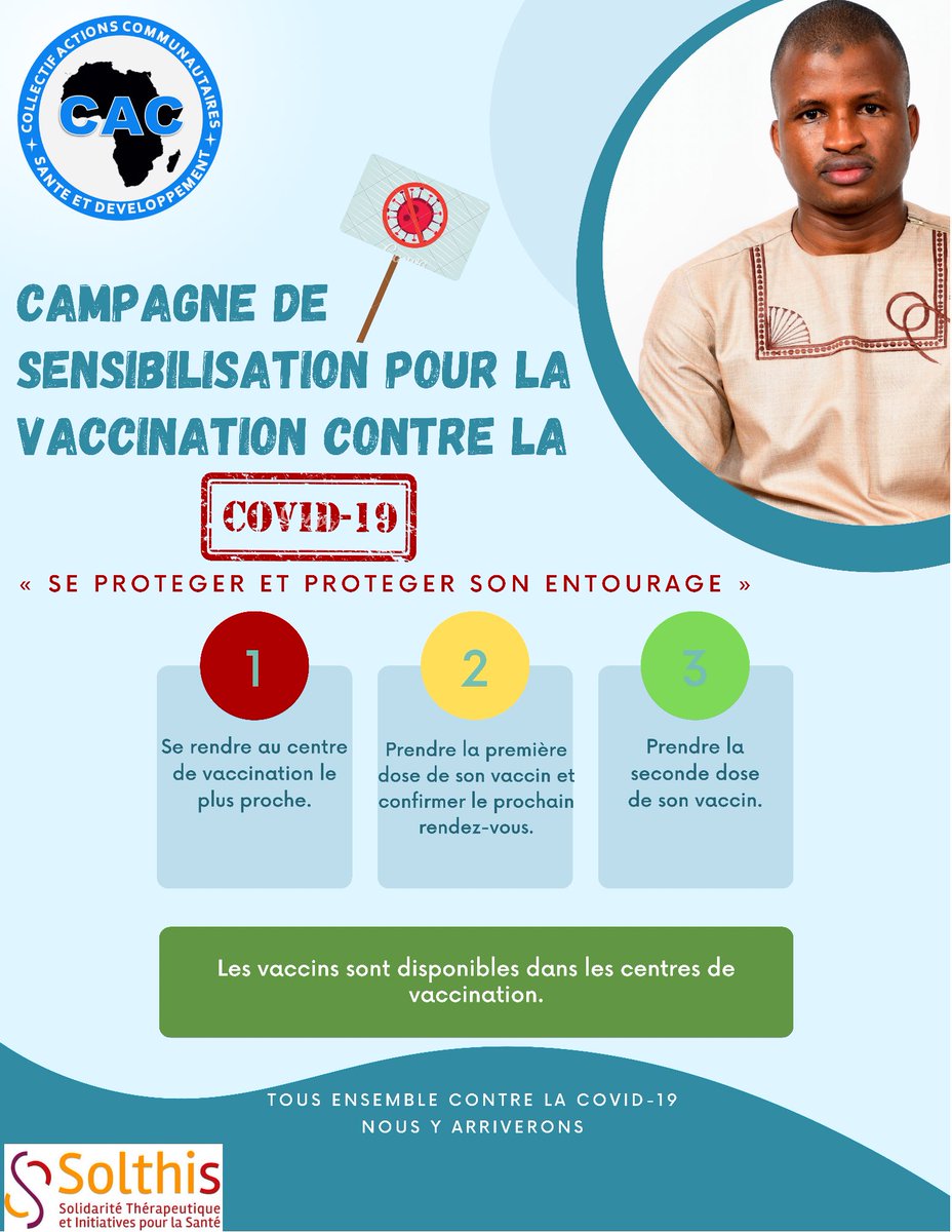 La Campagne continue dans les gares routières et grands marchés de Conakry. Une constatation non négligeable de la participation des populations à la vaccination durant cette campagne.
Le but reste toujours le même, promouvoir la vaccination et les gestes barrières. <a href="/NGOSolthis/">Solthis</a>