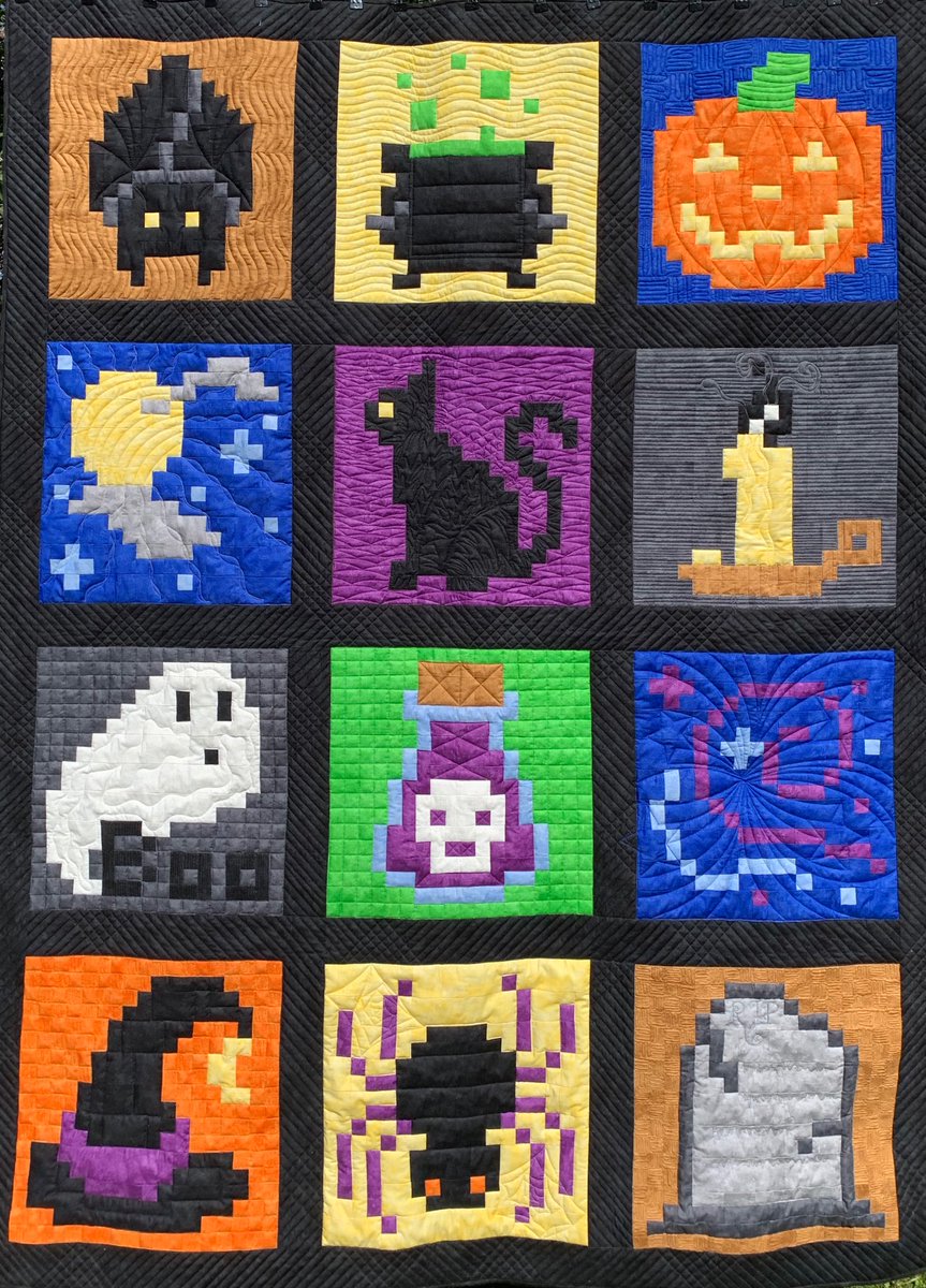 quiltoni's tweet photo. The Pixelated Halloween Quilt a Long starts tomorrow!! Each block will be released the 1st of the month starting with the Bat!
I can't wait for tomorrow!!!
https://t.co/X65ly7l2ib
#quiltalong #quilting #sewing #spoopyquilting #pixelatedhalloween https://t.co/3hTyJ7vYmO