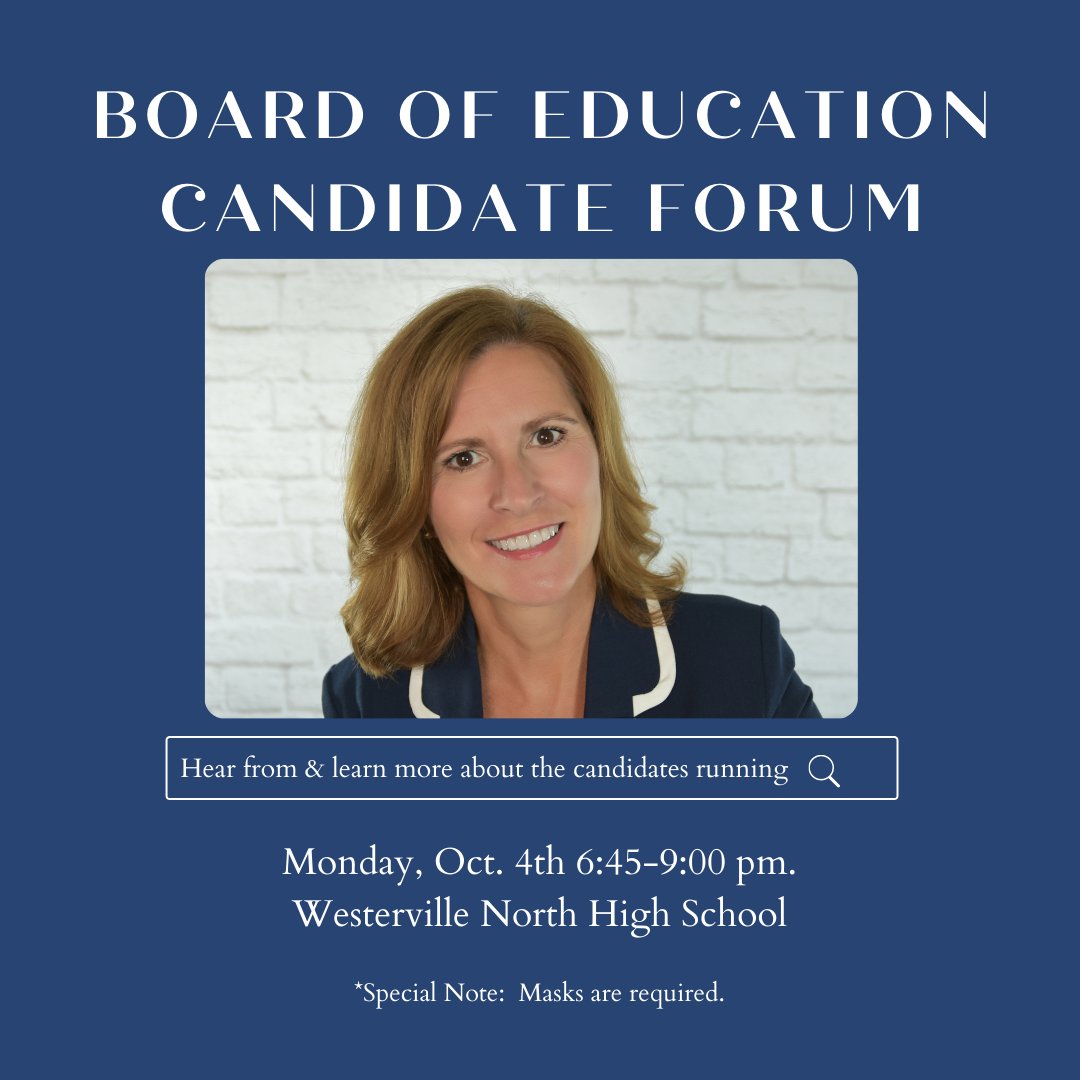 DavidsonForKids's tweet photo. The Westerville Chamber  is providing an opportunity to learn more about the candidates running for the Board of Education this Monday from 6:45-9 p.m. at Westerville North High School. It's a great way to get to know the candidates.
#davidsonforourkids #teamtracy #wcsoh https://t.co/1E692ZKLbz