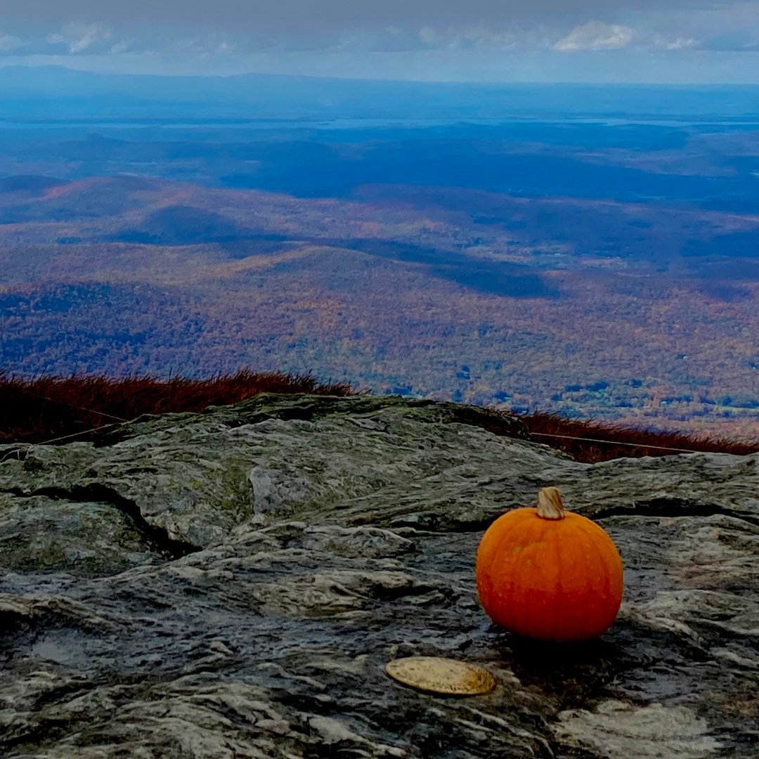 🎃 Venture Vermont Bonus Challenge: Embark on a great pumpkin journey! Whether that involves making pumpkin art, a pumpkin recipe or something else, that's for you to decide. (10pts)

📸 Pumpkin at Mt Mansfield summit - Karis McGill