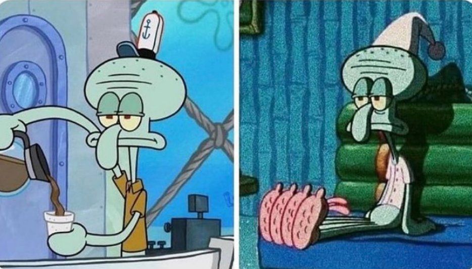 TheComedyHumor's tweet image. The older you get the more you begin to understand Squidward...