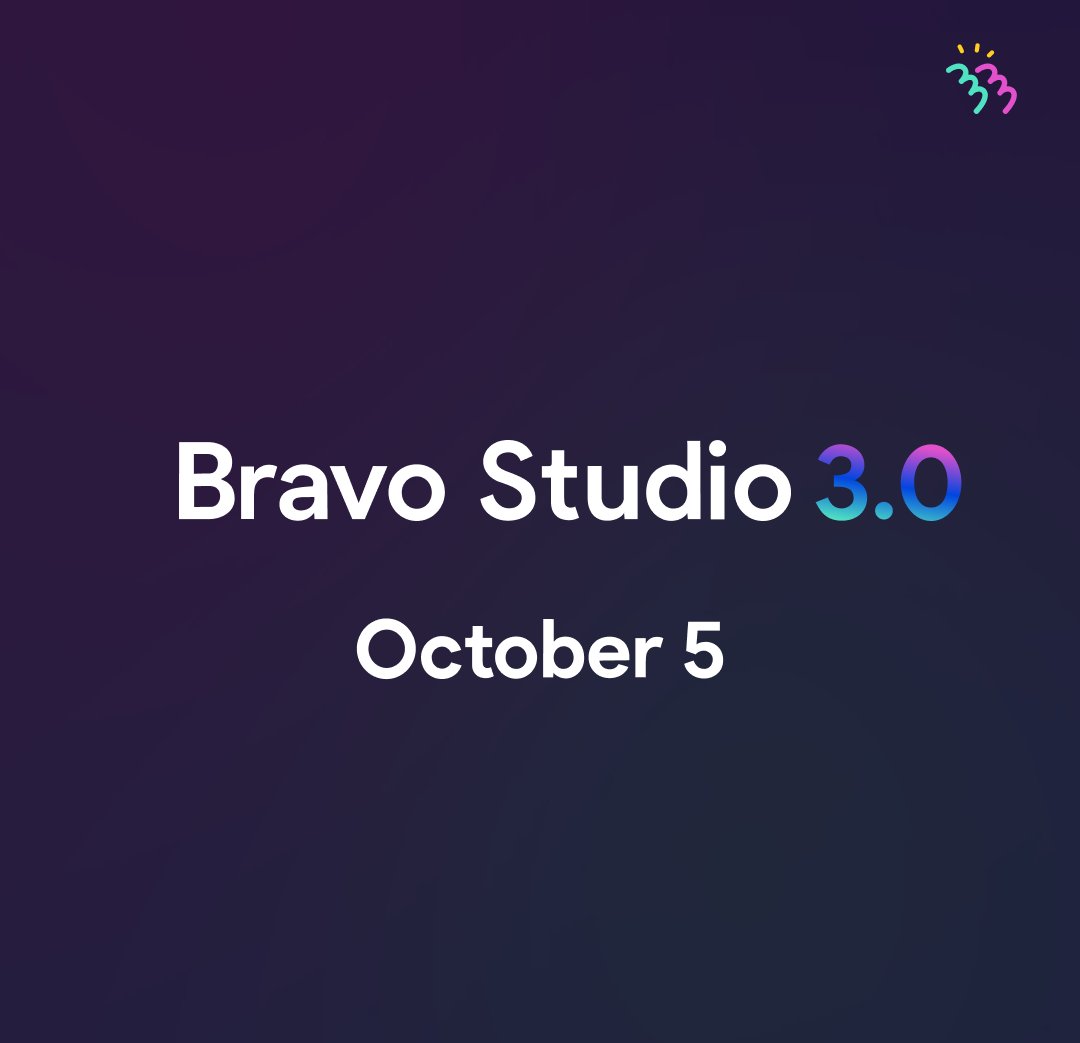 Bravostudioapp's tweet photo. Stay tuned. We've got news coming up. #NoCode #YesDesign https://t.co/6caBYh3BLR