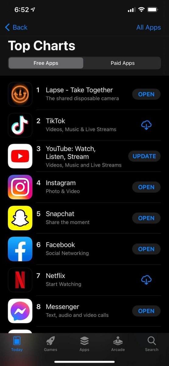 Spectacular achievement by the Lapse team - top of US and UK app store charts on launch day!  uktech.news/news/london-ba…