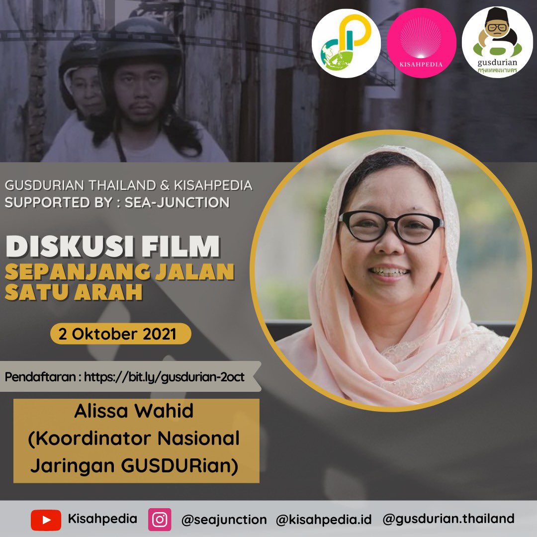 GusdurianThai's tweet photo. Narasumber kita Ning @AlissaWahid, koord. Jaringan GUSDURian Nasional, 
yang aktif memperjuangkan multikulturalisme, demokrasi serta hak asasi manusia (HAM) dan gerakan Muslim moderat di Indonesia lho!

Gabung ya Sabtu, 2 Okt sore, daftarkan segera di https://t.co/k059GAogmE https://t.co/uPcjHnL0Z8
