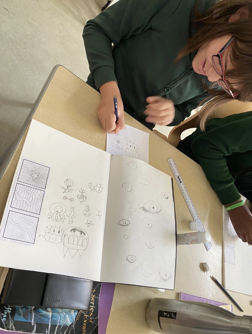 Discovery_Y6's tweet photo. Year 6 Chapter 1 π A New Hopeβ¨ As part of our PSHE unit Explore. π Dream. π‘ Grow π±, our Year 6 children are creating βοΈ doodle masterpieces πΌ Super effort guys! π€©#Year6 #DPS #ExploreDreamGrow #Dynamicdoodles #Art https://t.co/G7VYJtewVG
