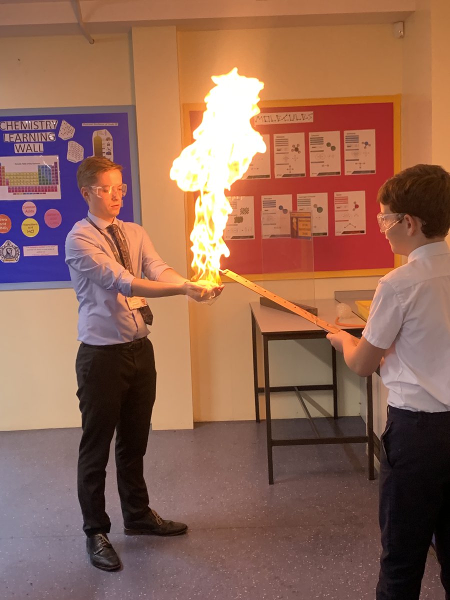 Chemistry in action! Mr. Rimmer demonstrates the forces of science in a controlled display of pyrotechnics. Explore our labs and fuel your fire for learning #chemistry #OpenEvening2021 #experiment