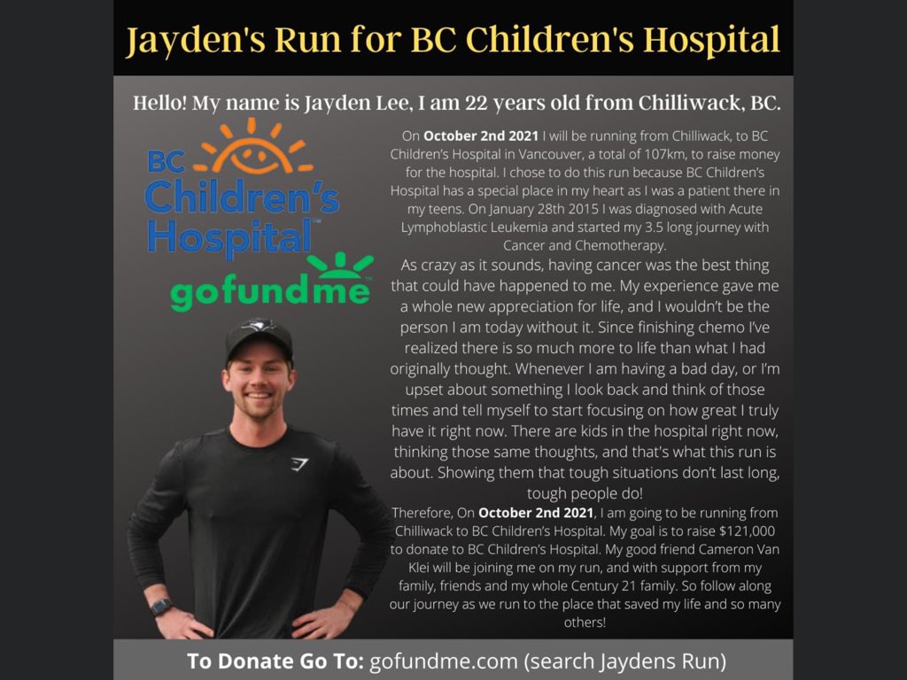 One of the most inspirational stories of 2021. Please read below 👇 and support Jayden if you can. @BC1 <a href="/BCChildrensHosp/">BC Children's Hospital</a> <a href="/theprovince/">The Province</a> Already at $65K lets go! Please RT if you can
