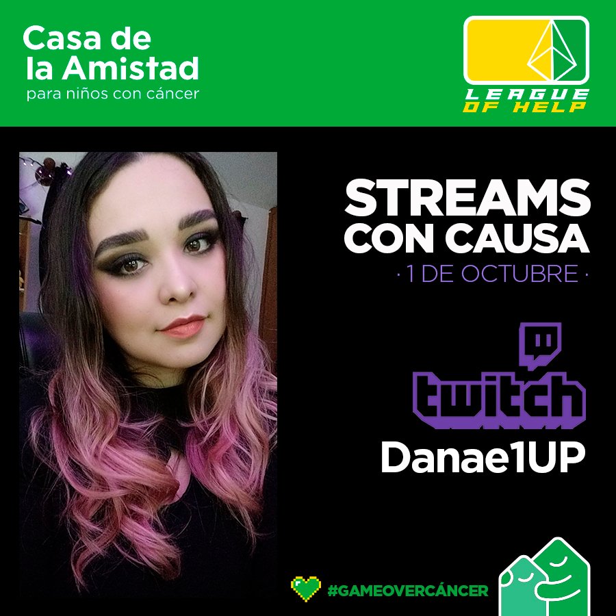 Danae1UP's tweet image. Mañana estaré participando en un Stream especial para ayudar a @CasadelaAmistad una organización sin fines de lucro que ayuda a niños con cáncer, únanse a ésta lucha 💚

Será a las 8 pm y habrá zings con cosplay y podrán participar en un sorteo #GameOverCáncer
