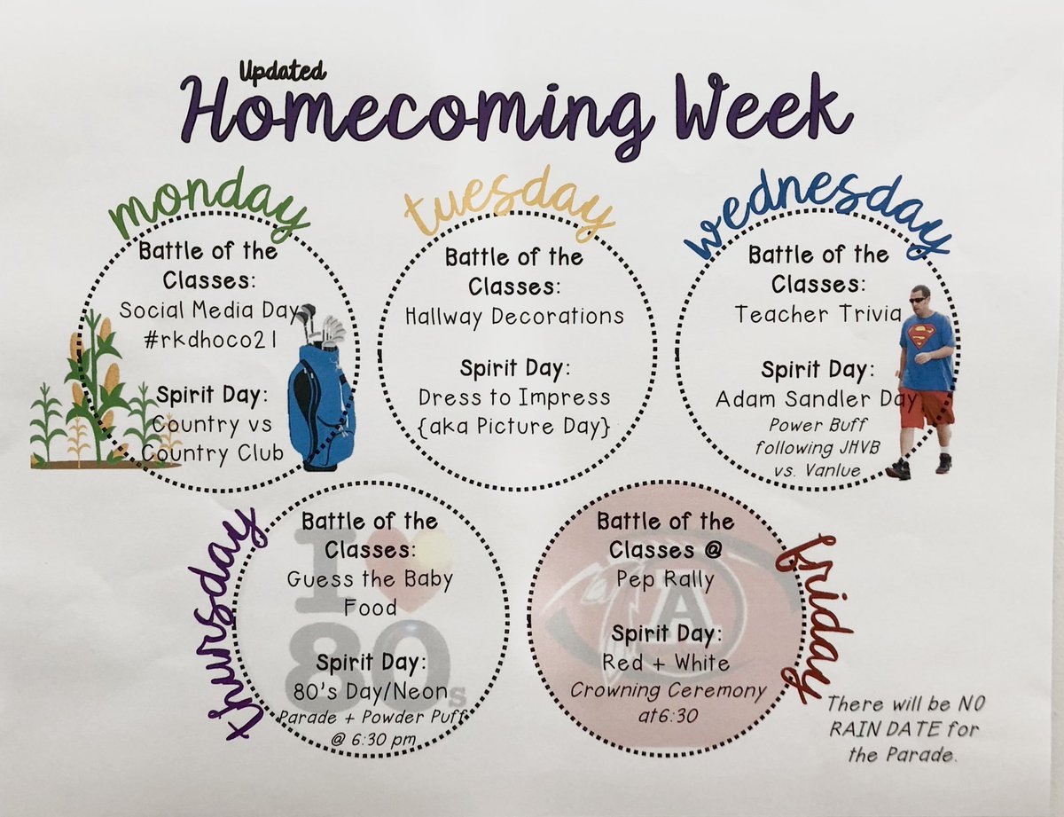 AHS_SC's tweet photo. ⚠️UPDATED HOMECOMING WEEK SCHEDULE!!⚠️ It’s going to be a fun and amazing week of spirit days and school activities, please participate and encourage your friends to participate as well! 😁 https://t.co/DGT5c2HMYH