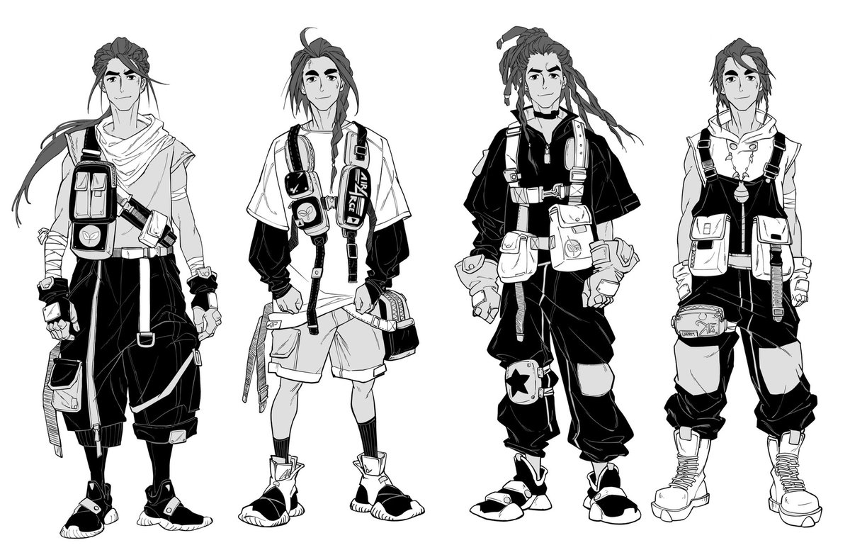 RooDraws's tweet photo. Some character designs from the earlier version of my manga ✨✨Thanks everyone who joined my livestream of inking this! I am thinking of streaming an inktober soon either on Ig or twitch 👀 https://t.co/hEUOz7Bglx