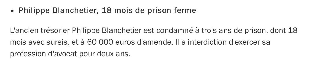 Le verdict vient de tomber pour l'avocat de #karlolive : Philippe Blanchetier. 
Philippe Blanchetier, qui est intervenu, il y a 2 semaines, pour représenter le maire de #Poissy dans le cadre d'un des nombreux #procèsbaillon initié ces derniers mois, à l'encontre des citoyens.