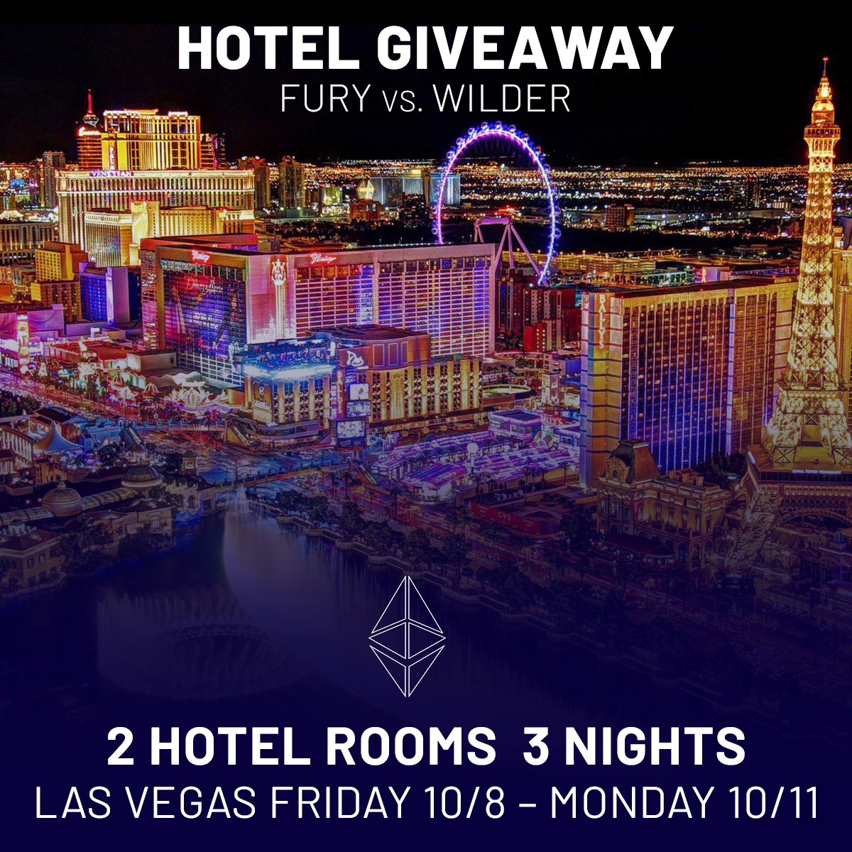 ethereum_max's tweet photo. We’re GIVING AWAY 2 hotel rooms for the Fury vs. Wilder Fight in Vegas!
2 Winners - 3 Nights, all paid for at either the Wynn or Aria 🎰 10/8 - 10/11.
Winners Announced Mon, 10/4! 
To be entered to win just purchase any EMAX Experience Ticket Package!

📲 https://t.co/LvZCPXivKt https://t.co/IZn9EJwUhI