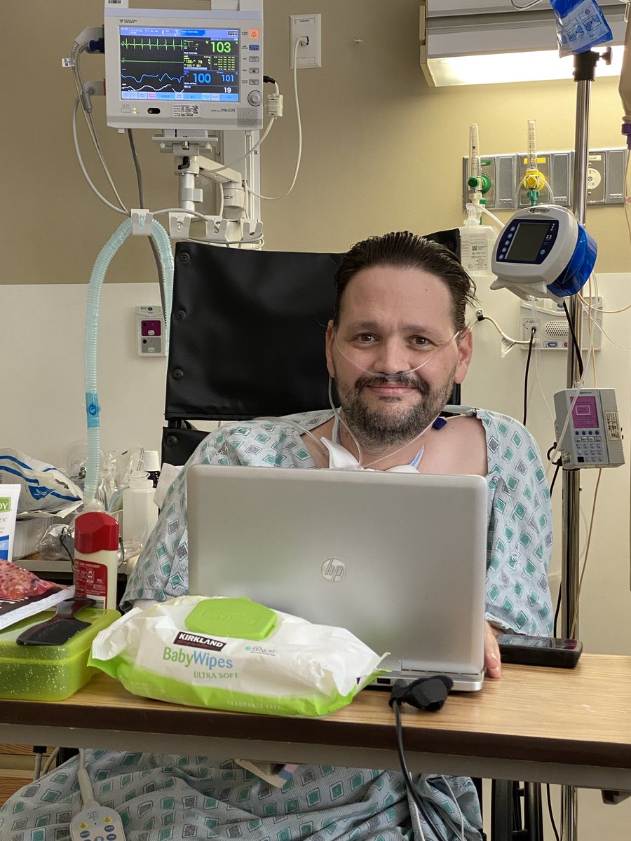 haroldswarner's tweet photo. This is a beautiful picture worthy of People magazine: from death’s door back to life, now doing a little tech support, with a few limitations 🙏🤔 https://t.co/qumX9JaM63