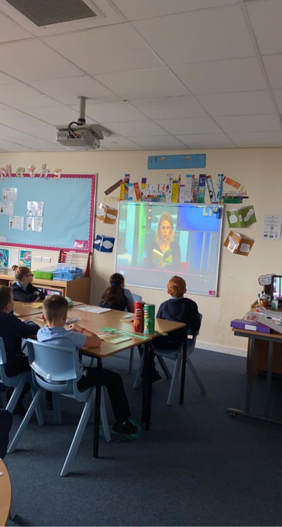 BurghPrimary's tweet photo. P4-P6 enjoyed taking part in Authors Live today with Abi Elphinstone talking about her new book, The Crackledawn Dragon 🐉 @EducationSLC @SLCLiteracy @scottishbktrust @FMReadChallenge @JaniceForsyth @BBCScotland #AuthorsLive #TeamBurgh @moontrug https://t.co/avxkaNblBN