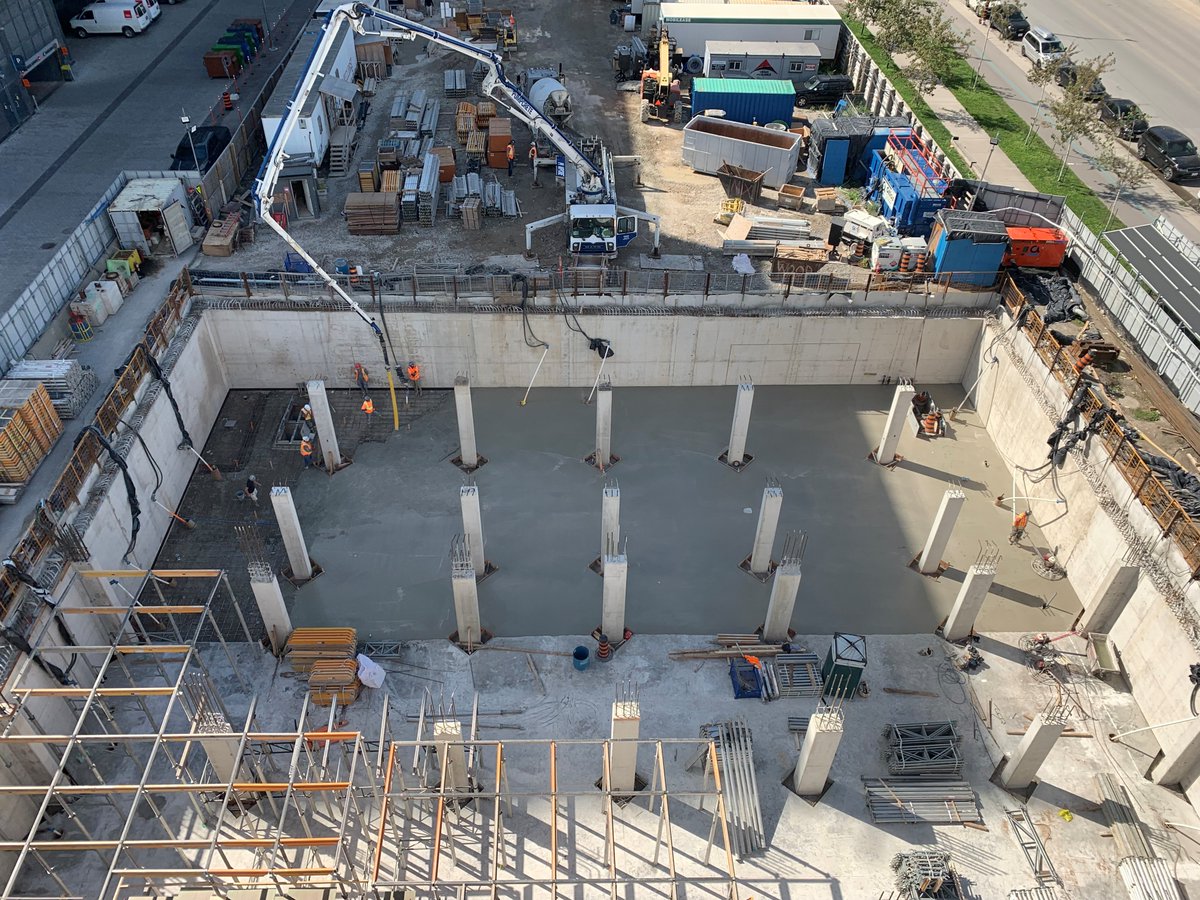 EasternConst's tweet photo. Yesterday, we completed the major milestone of getting the parking level 01 slab on grade poured at Hines T3 Bayside. #easternconstruction #eccl https://t.co/CT9gMtPOaN