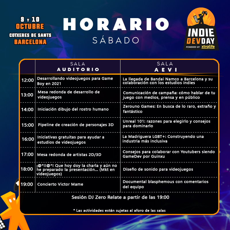 IndieDevDay's tweet photo. Ya tenemos los horarios de las actividades del IndieDevDay 🤩

Charlas, Mesas Redondas, y sesiones musicales sobre el mundo del videojuego 🎮

🗓️ 9 y 10 Octubre
📍 Cotxeres de Sants https://t.co/BYmzWWVJsx