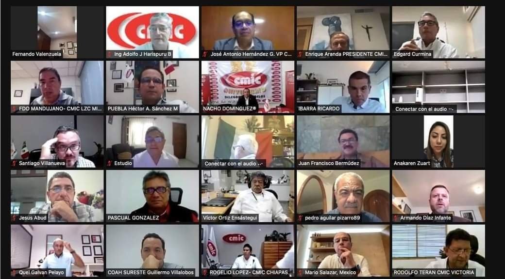 Cmic_Campeche's tweet photo. 🔴Participamos en reunión virtual, con el presidente nacional de #CMIC, Francisco Solares Alemán y los representantes de las 44 delegaciones, para abordar temas sobre la operación interna de la Cámara, en busca de mejores servicios para los afiliados.
#ConstruyendoAcuerdos https://t.co/IncL6YXvXD