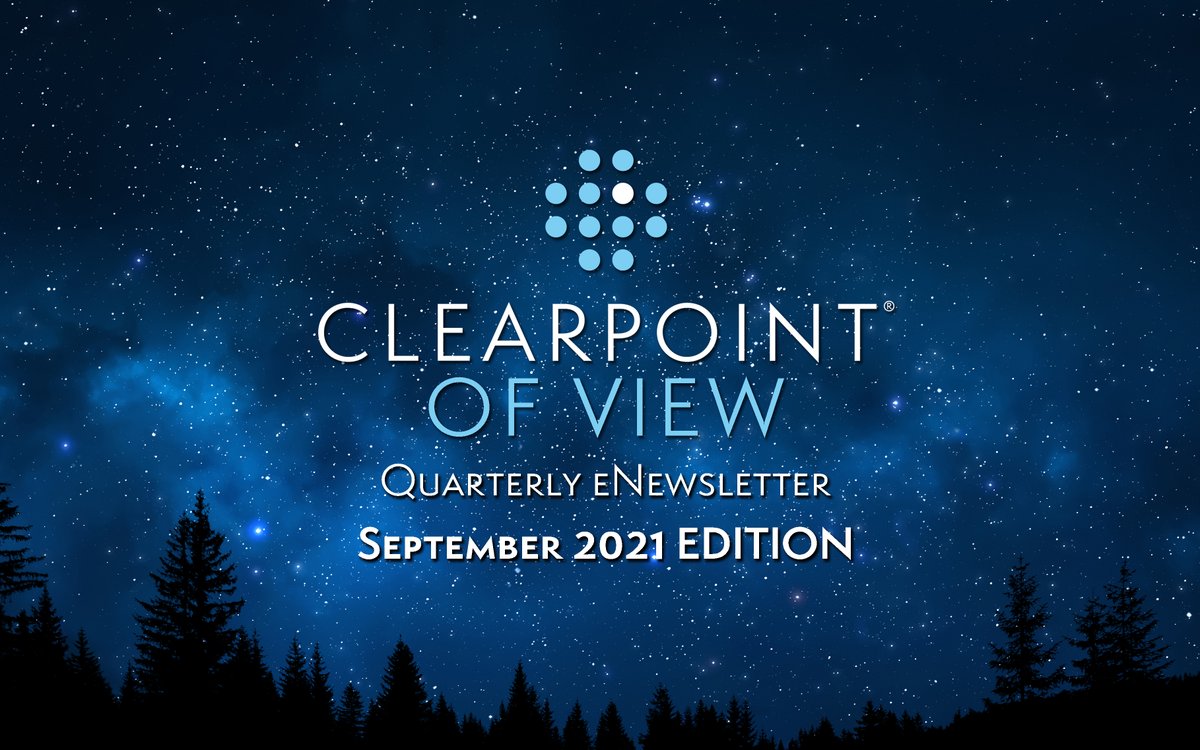 ClearPointNeuro's tweet image. Our quarterly #ClearPoint of View eNewsletter is now available! Check out our September 2021 edition here: bit.ly/3kWx5xr #ClearPointOfView #eNewsletter #CLPT